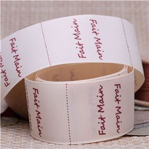 Handmade Ribbon Label - Fait Main/Cream